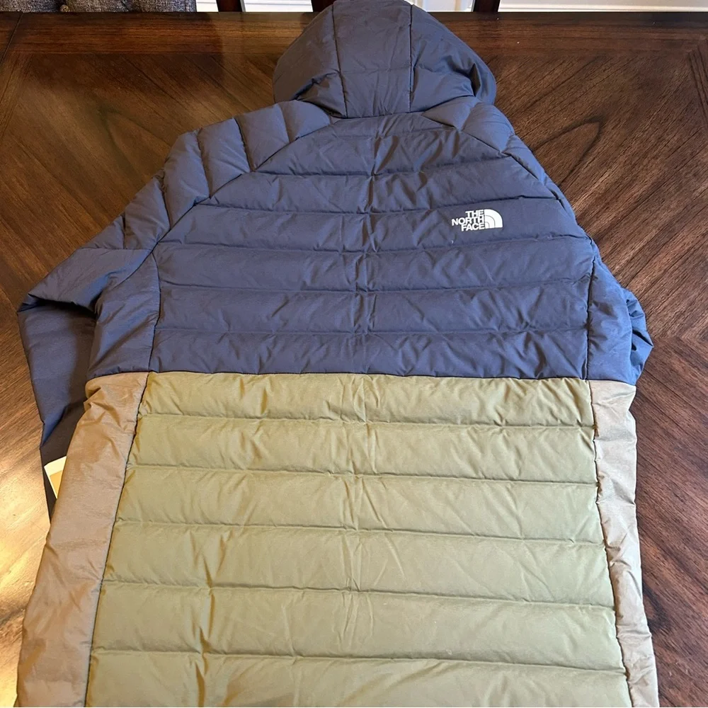 THE NORTH FACE Men's Belleview Stretch Down Hoodie Black Military Olive XL New